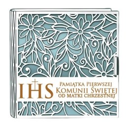 Pudełko na pieniądze kwadrat KOMUNIA - od MATKI CHRZESTNEJ - Ażur 308A-KOM2N-MC