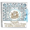 Pudełko na pieniądze kwadrat KOMUNIA - od MATKI CHRZESTNEJ - Ażur 3308A-KOM1N-MC