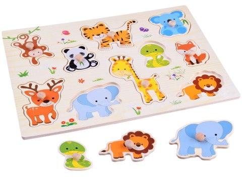 Puzzle drewniane zwierzaki układanka 10 el ZA4721