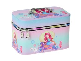 Szkatułka kuferek M z lusterkiem wzór syrenka zapinany na zamek 21 x 14 x 11,5cm