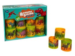 Zestaw 24szt sprężyn tęczowych śred.6,5cm DINOZAUR