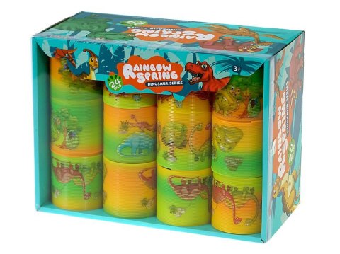 Zestaw 24szt sprężyn tęczowych śred.6,5cm DINOZAUR