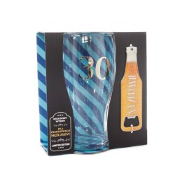 Zestaw 2w1 szklanka do piwa ze złotą cyfrą 