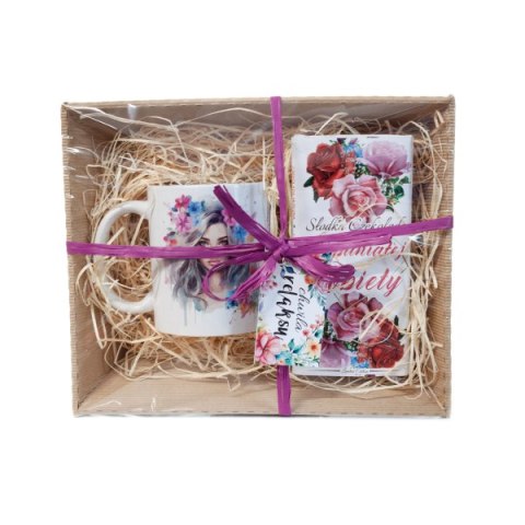 Zestaw dla KOBIETY - Kubek z napisem "Boska Kobieta to Ja" + mleczna czekolada