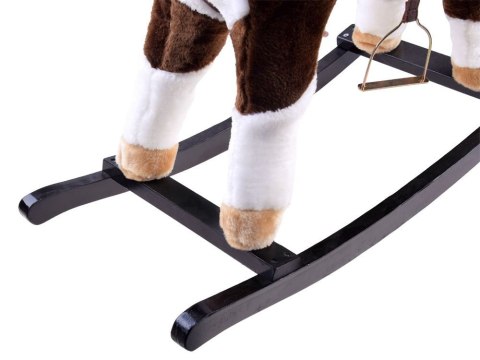 Duży konik brązowy koń na biegunach rży + ruchomy ogon i pysk ZA0052CI