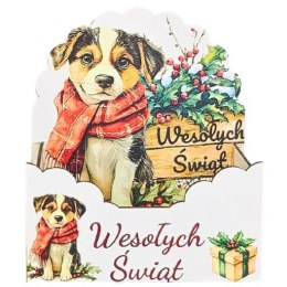 Flower box świąteczny pudełko prezentowe mikołajki Boże Narodzenie - PIES ŚWIĘTA
