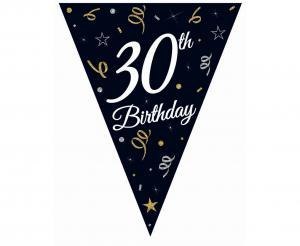 Girlanda papierowa Beauty&Charm z flagami "30" 28 x 270 cm