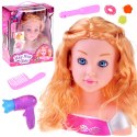 Głowa do czesania 20 cm lalka blondynka z akcesoriami fryzjerskimi ZA5837