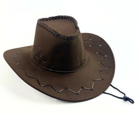 Kapelusz kowbojski ciemny brąz dziecięcy