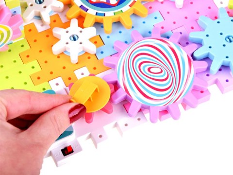 Kolorowe ruchome klocki WAFLE koła zębate 165 ele ZA4198