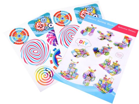 Kolorowe ruchome klocki WAFLE koła zębate 165 ele ZA4198