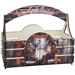 Koszyczek świąteczny pudełko prezentowe mikołajki Boże Narodzenie - OKNO