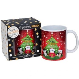 Kubek świąteczny w opakowaniu mikołajki Boże Narodzenie PINGWINY | 3309BN4