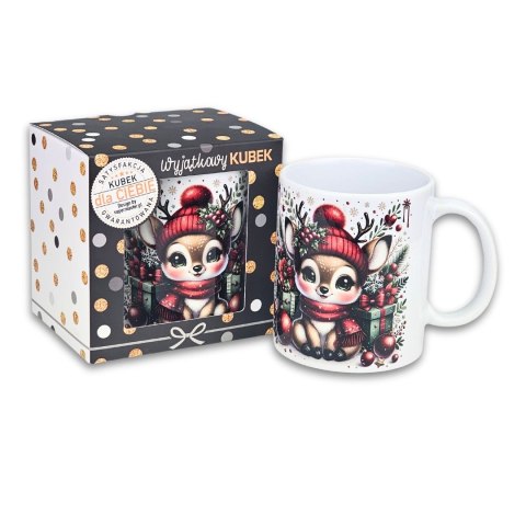 Kubek świąteczny w opakowaniu mikołajki Boże Narodzenie RENIFER RENIA