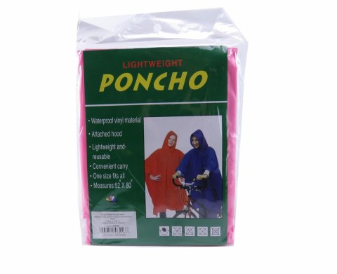 Lekki przeciwdeszczowy peleryna poncho z kapturem- wodoodporna 132 x 203cm