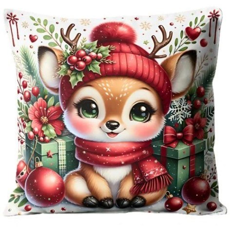 Poduszka świąteczna Boże Narodzenie ReniferRenia | 3335BN8