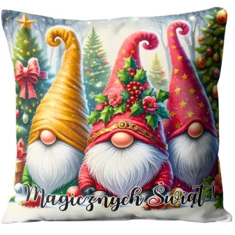 Poduszka świąteczna na mikołajki Boże Narodzenie - SKRZATY CZERWONE