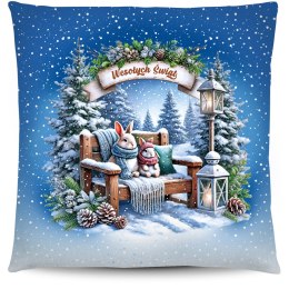 Poduszka świąteczna na mikołajki Boże Narodzenie - ZAJĄCE