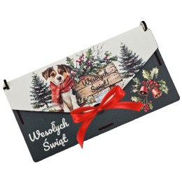 Pudełko na pieniądze świąteczne koperta prezent na mikołajki Boże Narodzenie - PIES ŚWIĘTA