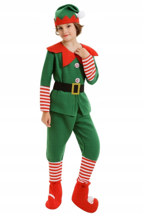 Strój ELF KRASNOLUDEK SKRZAT 5 elementów rozm. S 104-110cm 3-4 lata