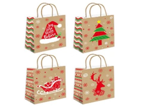 Torebka prezentowa 12szt BOŻE NARODZENIE