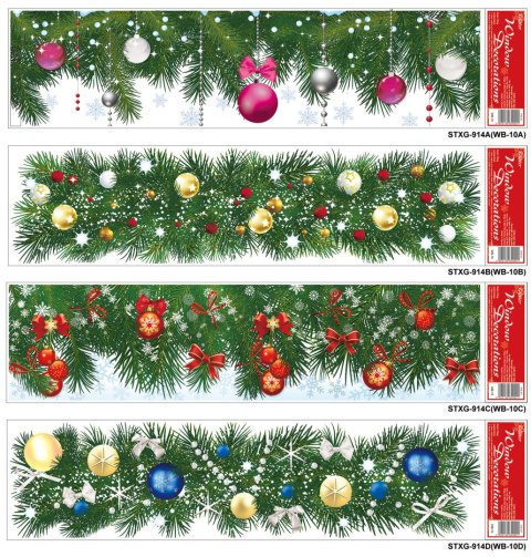 Witraż Boże Narodzenie girlanda WB-10 / STXG-914A-D