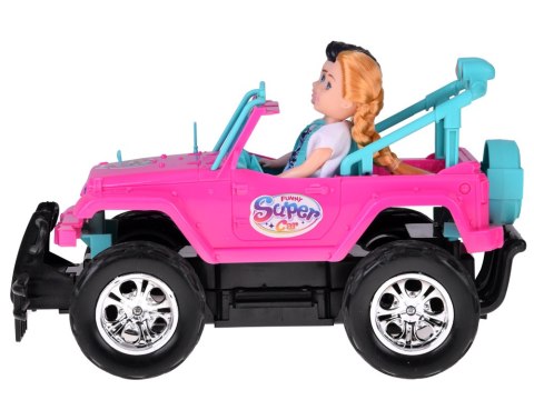 Zdalnie sterowane różowe auto dla lalek + chłopiec i dziewczynka RC0734