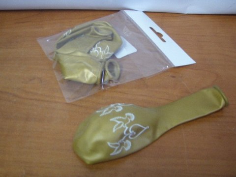 Balony 4szt. złote / bordowe - gołąbki