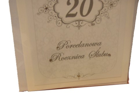Karnet długi rocznica ŚLUBU ''20'' PORCELANOWA | 5423