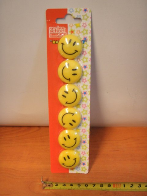 Magnes 6szt. UŚMIECH 30mm MG-30