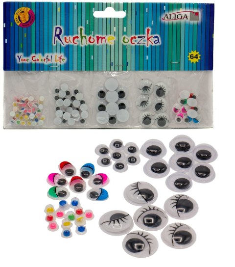 Ruchome oczka 5kpl. 64szt. na blistrze | MT-6603