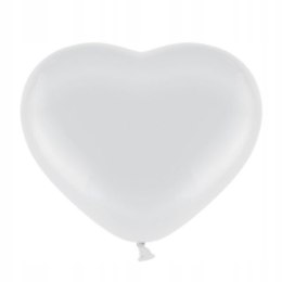 Balony białe 50szt. serca 